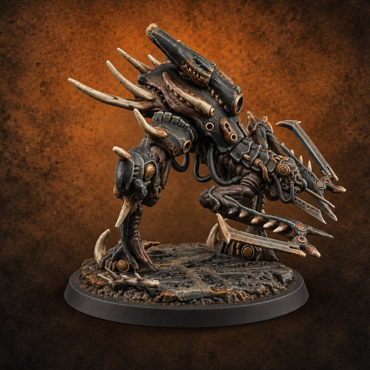 A Click Above the Silence Clockwork Horror Jumper C — painted concept preview (miniature supplied unpainted)