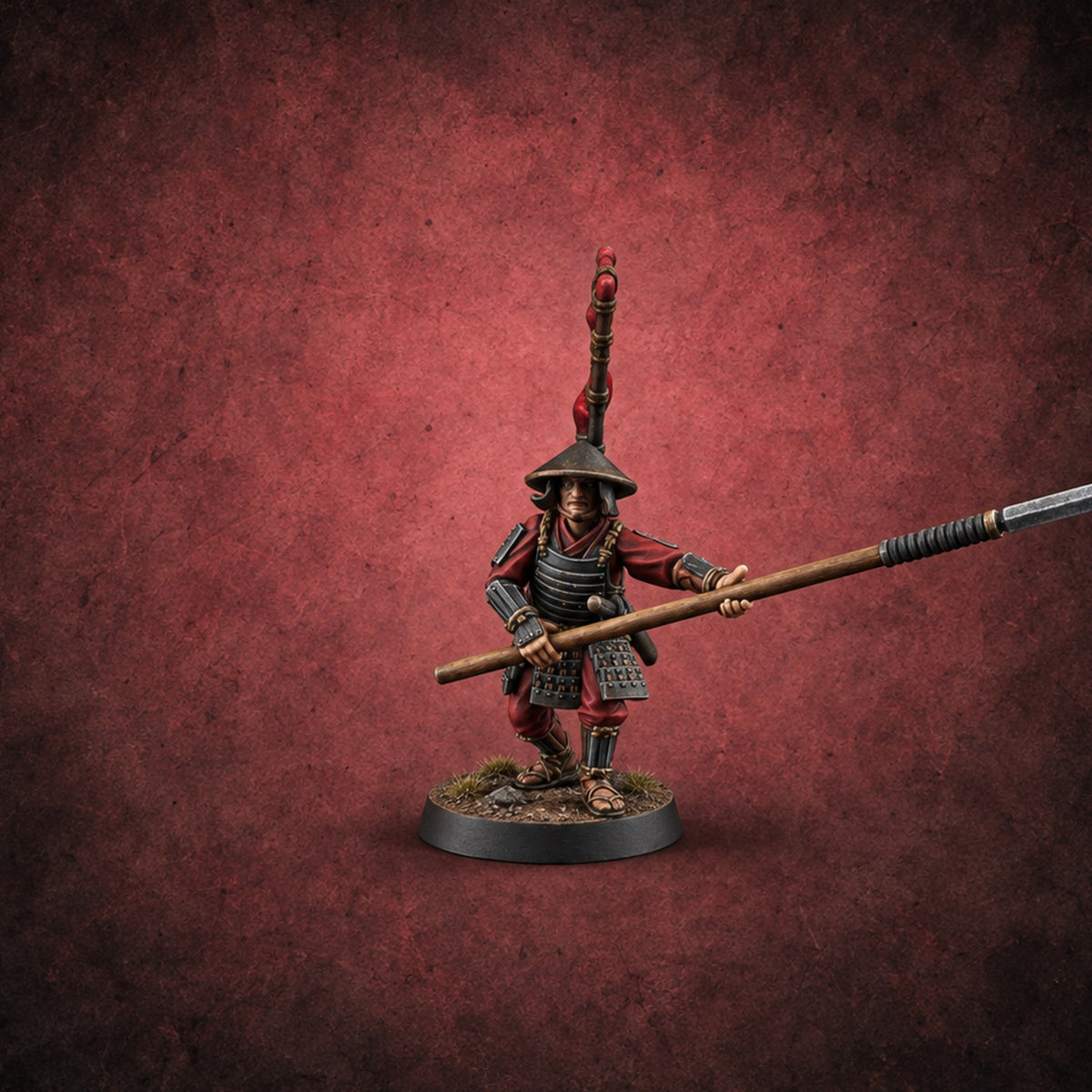 Holding the Line Human Ashigaru Spearman F — painted concept preview (miniature supplied unpainted)