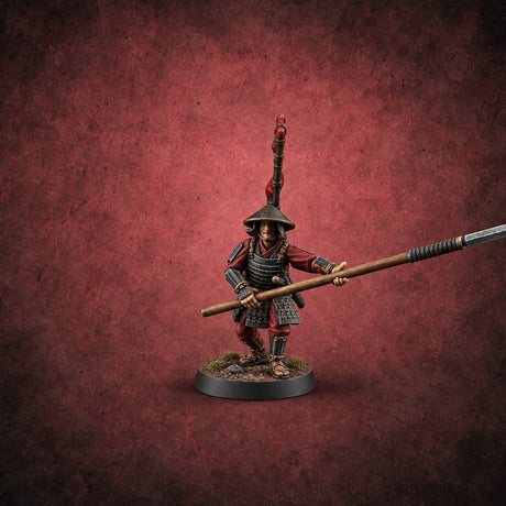 Holding the Line Human Ashigaru Spearman F — painted concept preview (miniature supplied unpainted)