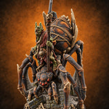 Webs Over Crumbling Brick Goblin Chief and Giant Spider C — painted concept preview (miniature supplied unpainted)