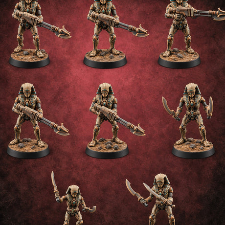 Sandstorm Protocol Warforged Scarab Soldiers — painted concept preview (miniature supplied unpainted)