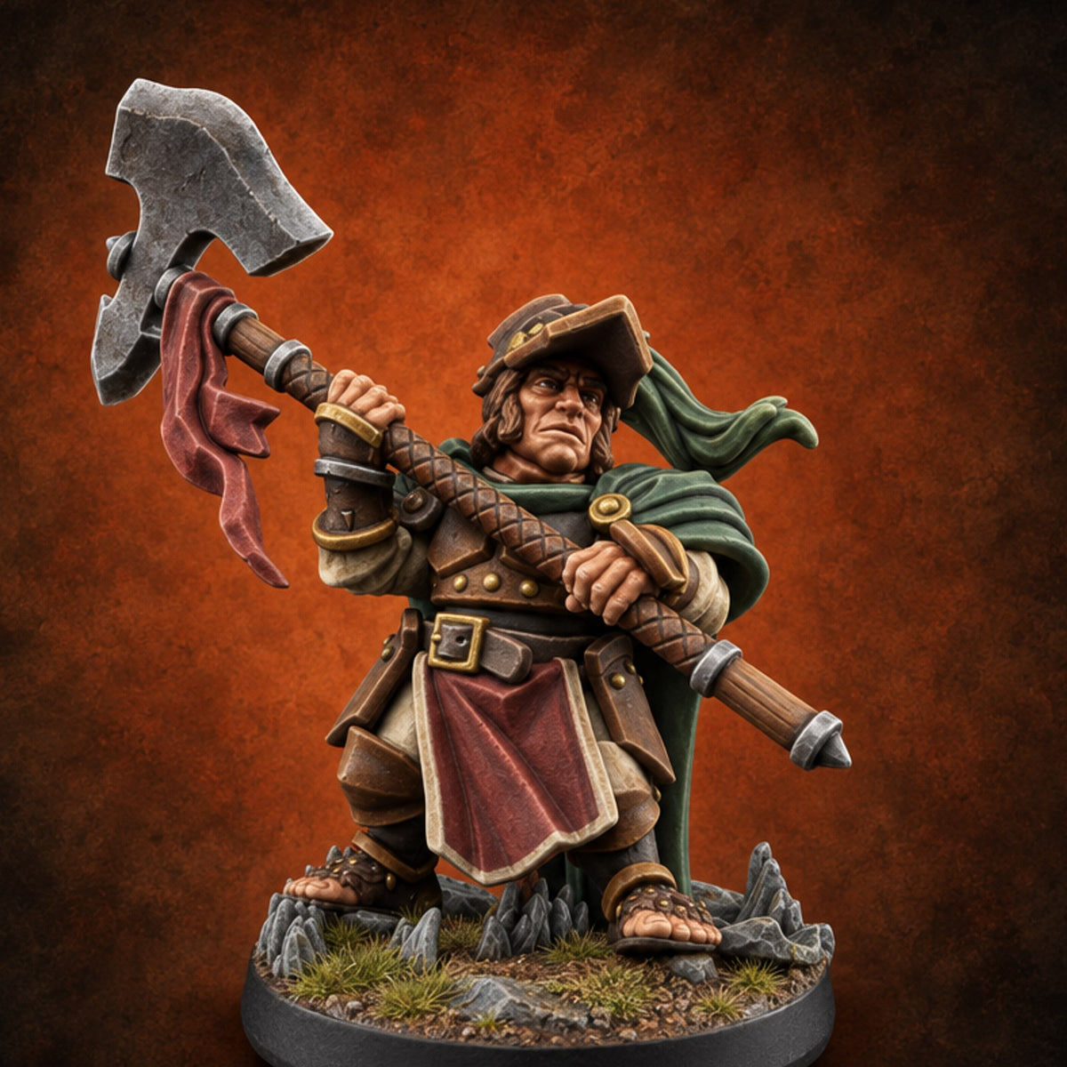 Small Feet, Big Callings Halfling Adventurer B — painted concept preview (miniature supplied unpainted)