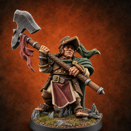 Small Feet, Big Callings Halfling Adventurer B — painted concept preview (miniature supplied unpainted)