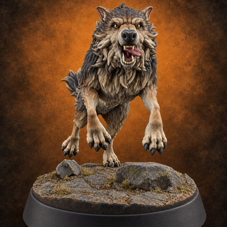 Moon Called, Pack Answered Wolf Beast B — painted concept preview (miniature supplied unpainted)