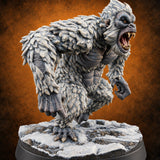Snowfield Stampede Yeti Monster B — painted concept preview (miniature supplied unpainted)