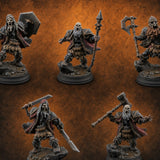 Risen and Roaring Undead Dwarf Warriors — painted concept preview (miniature supplied unpainted)