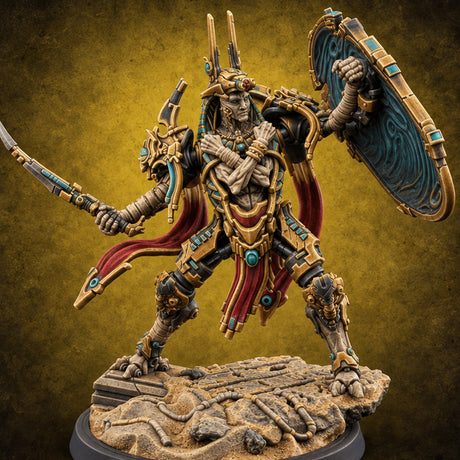 Dynasty Rebooted Mummy Cybernetic Warrior A — painted concept preview (miniature supplied unpainted)