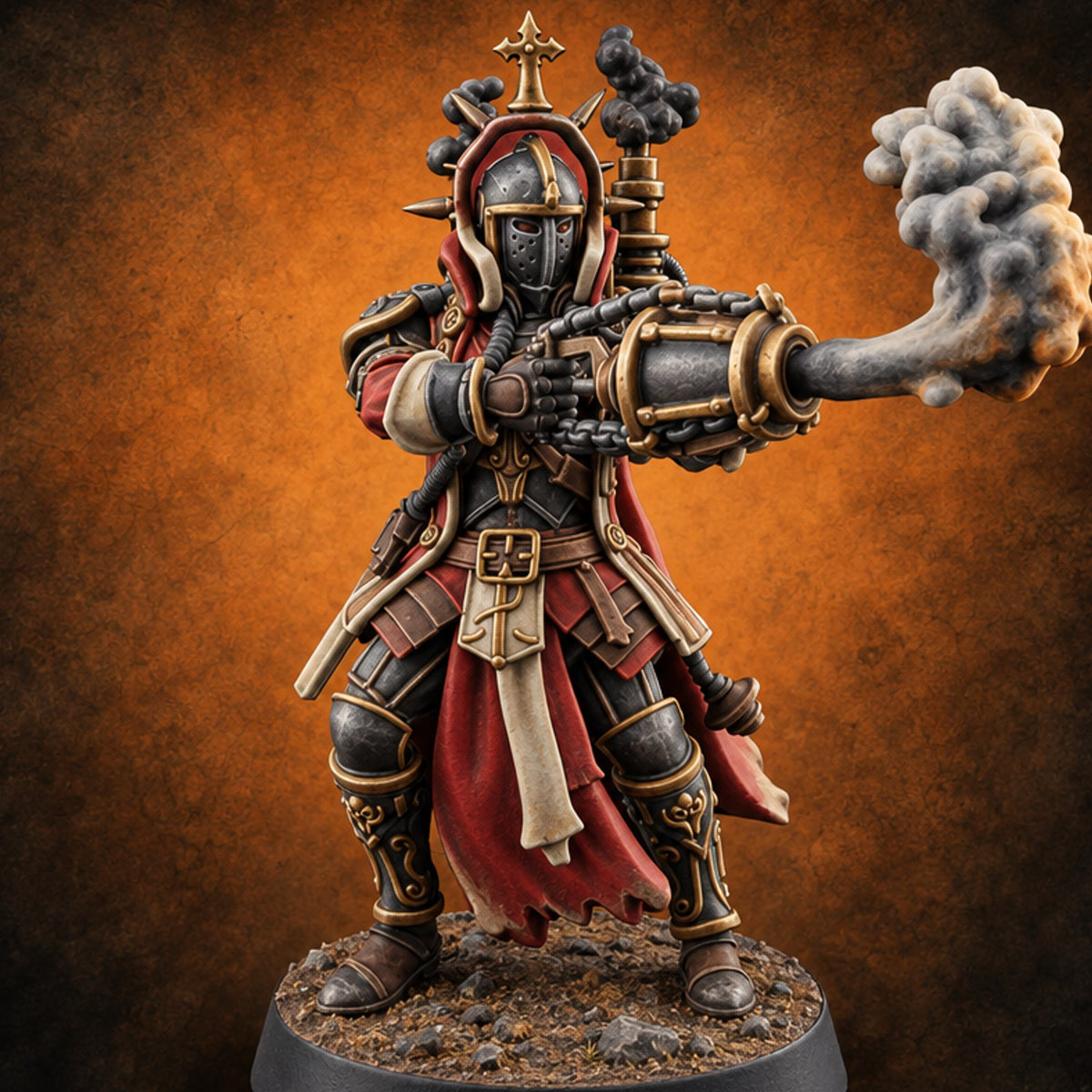 Smoke Before Scripture Human Respirator Warden C — painted concept preview (miniature supplied unpainted)