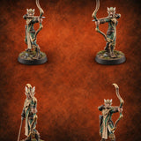 Winged Crowns, Steady Draw Elf Archers — painted concept preview (miniature supplied unpainted)
