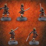 Swords Drawn Human Umikage Guards — painted concept preview (miniature supplied unpainted)