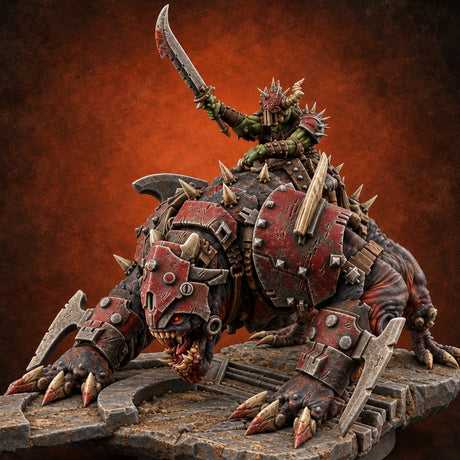 Small Rider, Large Mistake Goblin Rider on Hell Hound C — painted concept preview (miniature supplied unpainted)