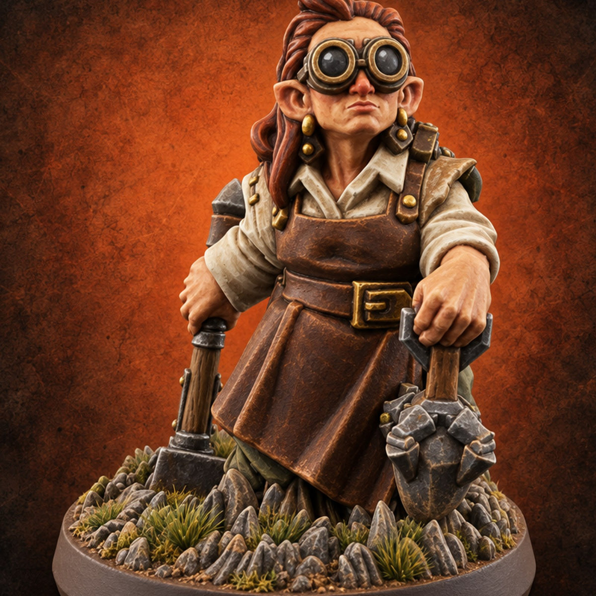 Second Helpings of Adventure Halfling Adventurer A — painted concept preview (miniature supplied unpainted)
