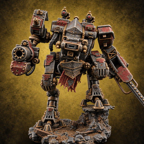 Pick Your Arms, Pick Your Funeral Warforged Heavy War Walker A — painted concept preview (miniature supplied unpainted)