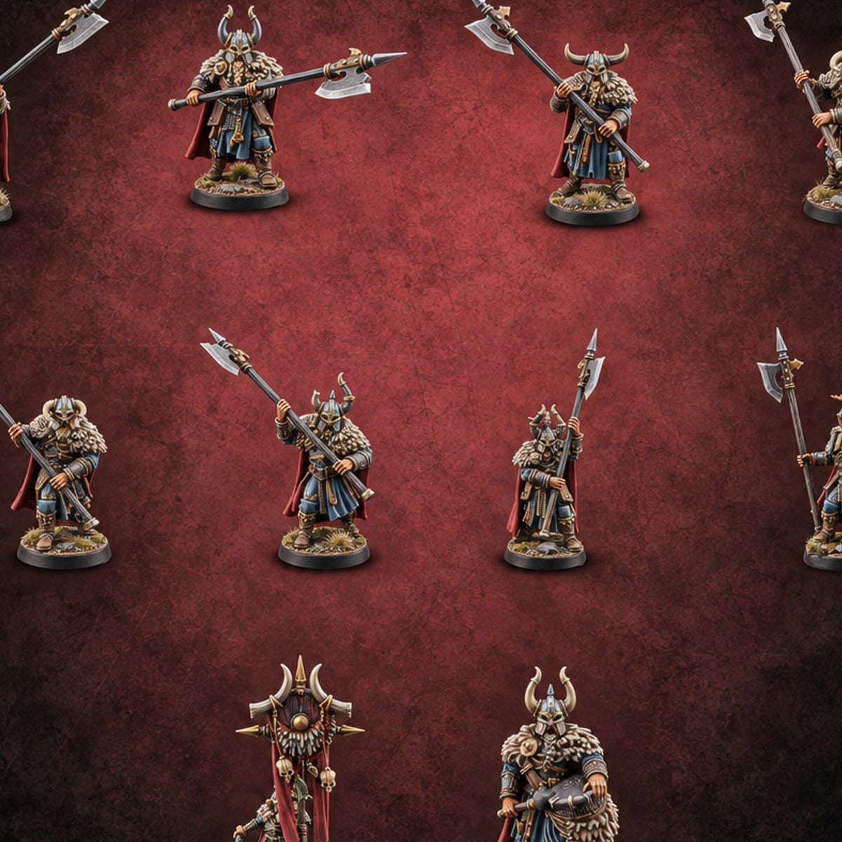 Shoulder to Shoulder, Halberds High Human Huscarl Halberdiers — painted concept preview (miniature supplied unpainted)