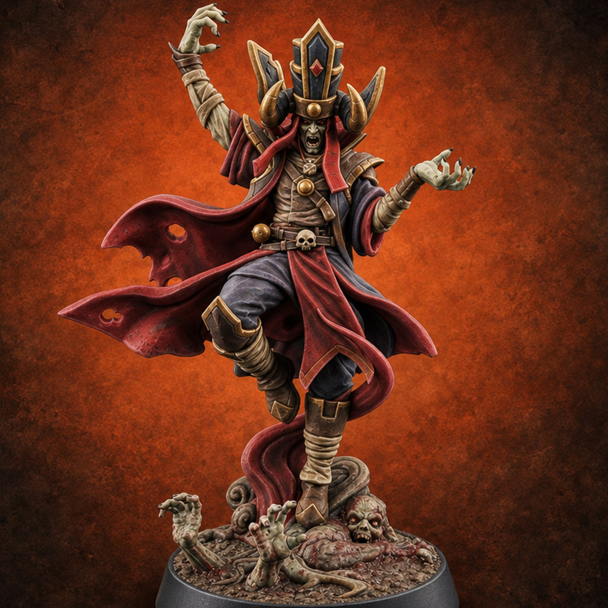 Dead Set Against Rest Zombie Warrior E — painted concept preview (miniature supplied unpainted)