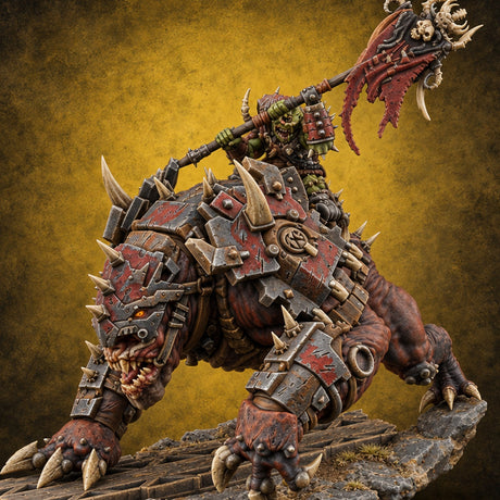 Small Rider, Large Mistake Goblin Rider on Hell Hound A — painted concept preview (miniature supplied unpainted)
