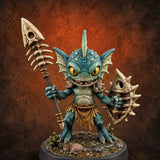 The Catch Fought Back Kuo-toa Fishbone Warrior — painted concept preview (miniature supplied unpainted)