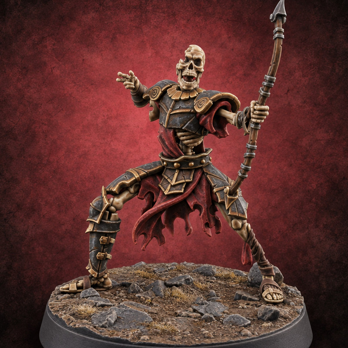 Still Answering the Muster Skeleton Warrior B — painted concept preview (miniature supplied unpainted)