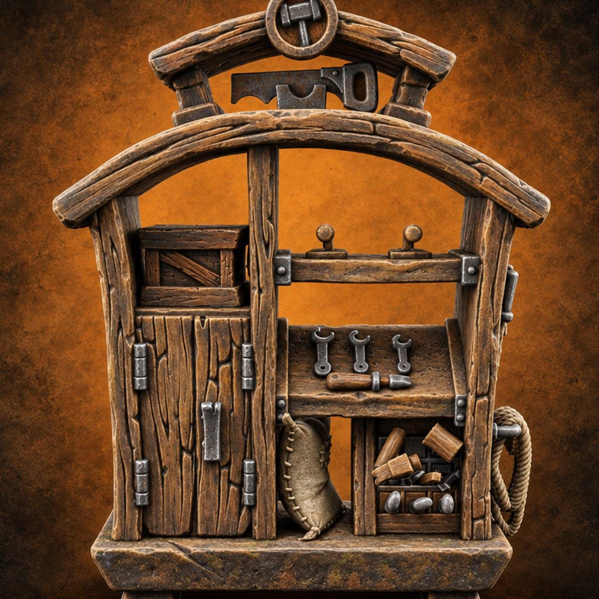 Pulleys, Planks and Plans Wooden Construction Site Terrain E — painted concept preview (terrain supplied unpainted)