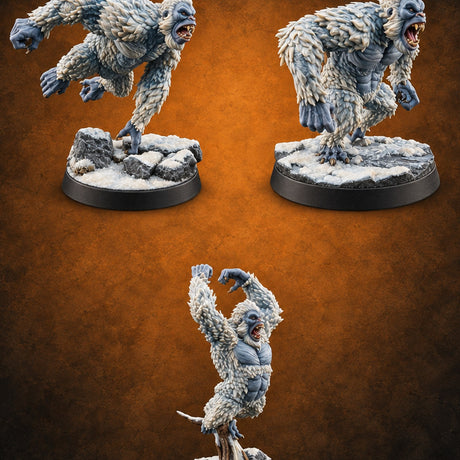 Snowfield Stampede Yeti Monsters — painted concept preview (miniature supplied unpainted)