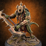 Crowns of Horn, Hearts of Ruin Lizardfolk Polearm Warrior D — painted concept preview (miniature supplied unpainted)