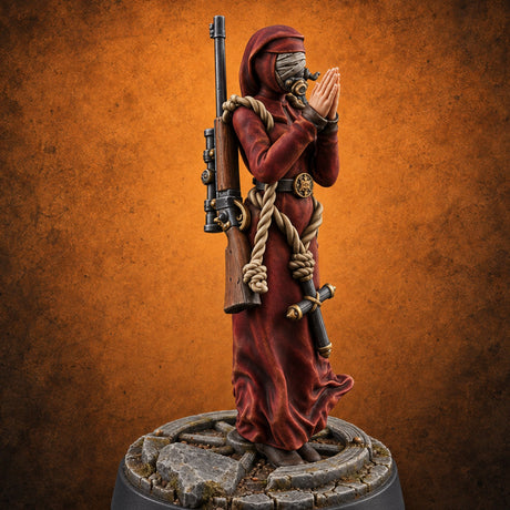Saying Her Prayers Human Sniper Priestess — painted concept preview (miniature supplied unpainted)