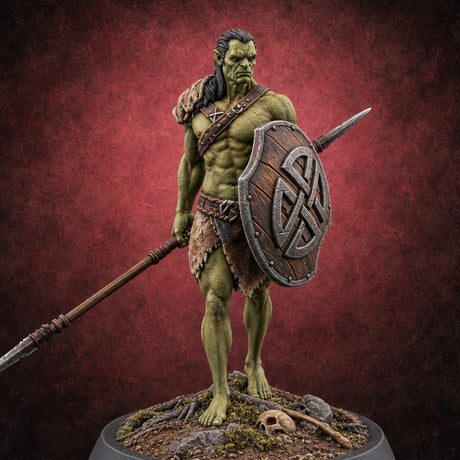Knot Your Average Shield Orc Warrior — painted concept preview (miniature supplied unpainted)