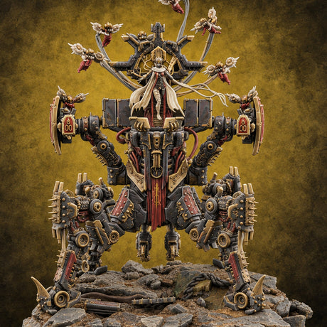 Throne on Spiked Legs Warforged Prophet Walker — painted concept preview (miniature supplied unpainted)