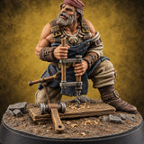 Hull Cut to Order Human Boat Builder B — painted concept preview (miniature supplied unpainted)