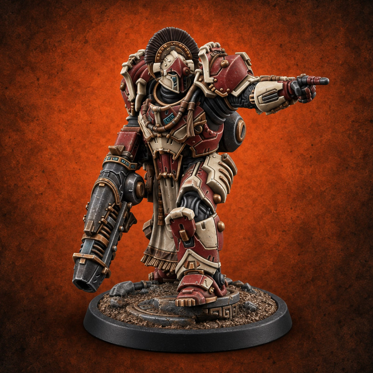 Armed to Overwhelm Human Heavy Gunner G — painted concept preview (miniature supplied unpainted)
