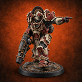 Armed to Overwhelm Human Heavy Gunner G — painted concept preview (miniature supplied unpainted)