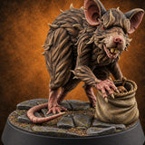 Fur Bristling Giant Rat B — painted concept preview (miniature supplied unpainted)