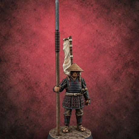 Standing Ready Human Ashigaru A — painted concept preview (miniature supplied unpainted)