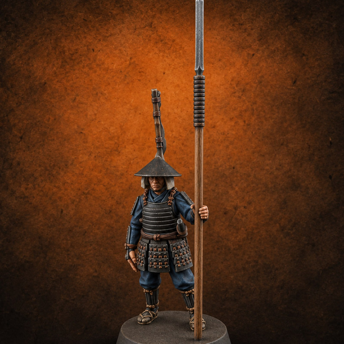 Standing Ready Human Ashigaru C — painted concept preview (miniature supplied unpainted)