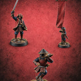Rallying the Ranks Human Ashigaru Commanders — painted concept preview (miniature supplied unpainted)
