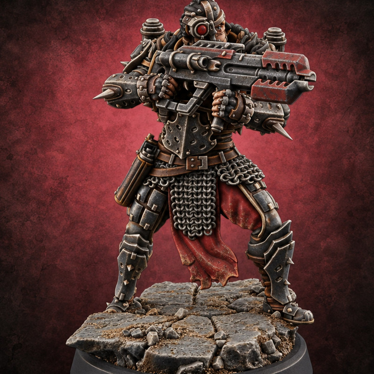 Sermons in Spikes Human Spiked Armoured Warrior F — painted concept preview (miniature supplied unpainted)