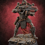 Sermons in Spikes Human Spiked Armoured Warrior F — painted concept preview (miniature supplied unpainted)