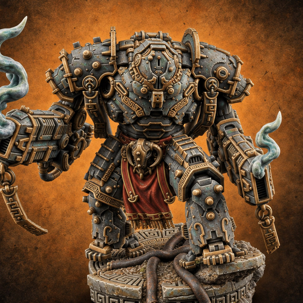 Strength Has a Pedestal Warforged Heavy Automaton C — painted concept preview (miniature supplied unpainted)