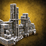 Snow Capped Ruined Stone Wall B — painted concept preview (terrain supplied unpainted)