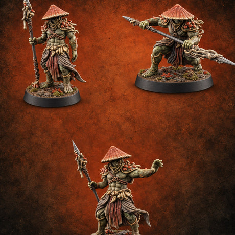 Hat Low, Spear Lower Myconid Spear Warriors — painted concept preview (miniature supplied unpainted)