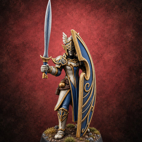 Wings on Every Brow Elf Regal Guard A — painted concept preview (miniature supplied unpainted)
