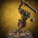 Rocks Underfoot Goblin Warrior B — painted concept preview (miniature supplied unpainted)