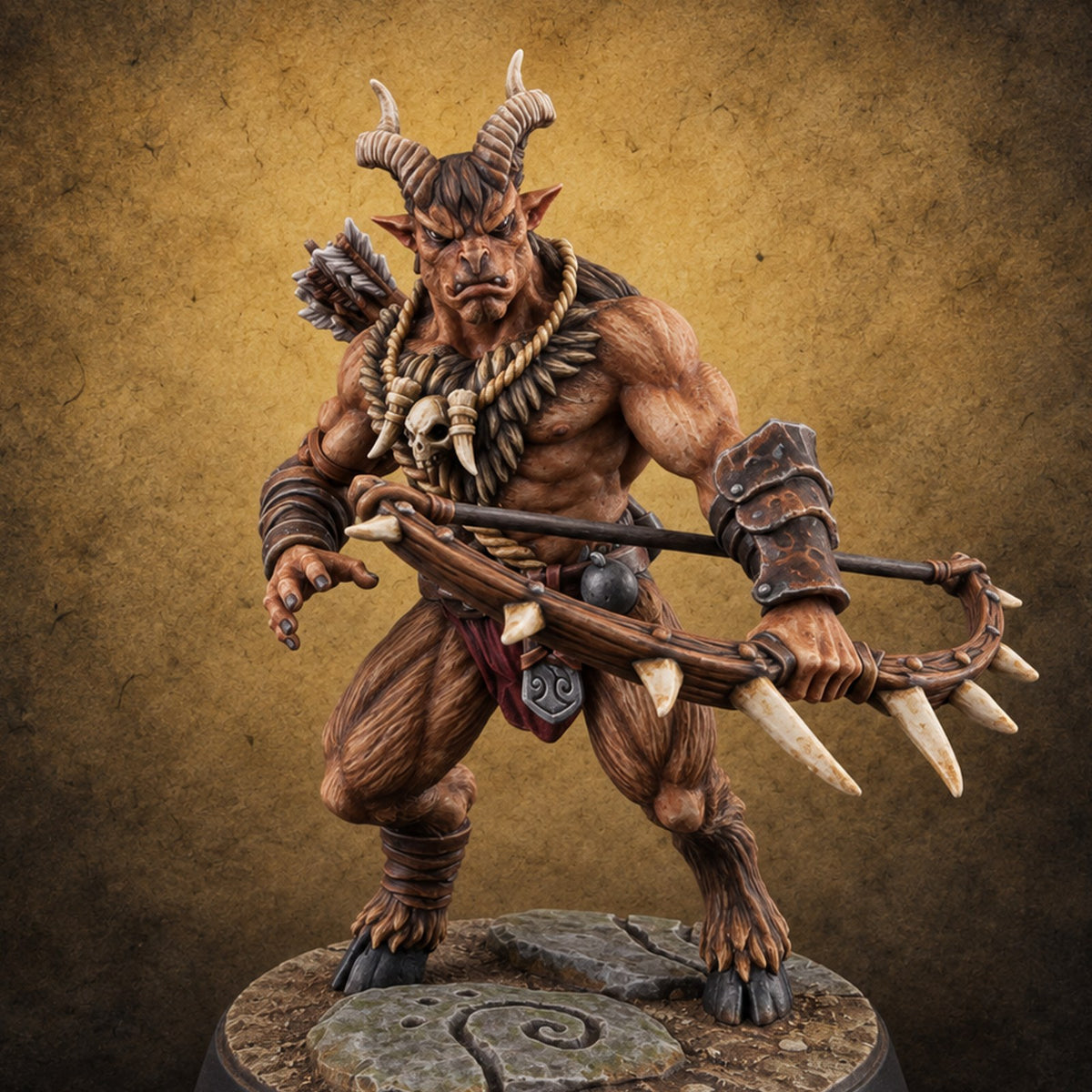 Mustered for the Raid Beastman Marauder C — painted concept preview (miniature supplied unpainted)