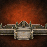 Climb Slowly, Kneel Gladly Walled Shrine Courtyard with Grand Staircase and Statue Dais — painted concept preview (terrain supplied unpainted)