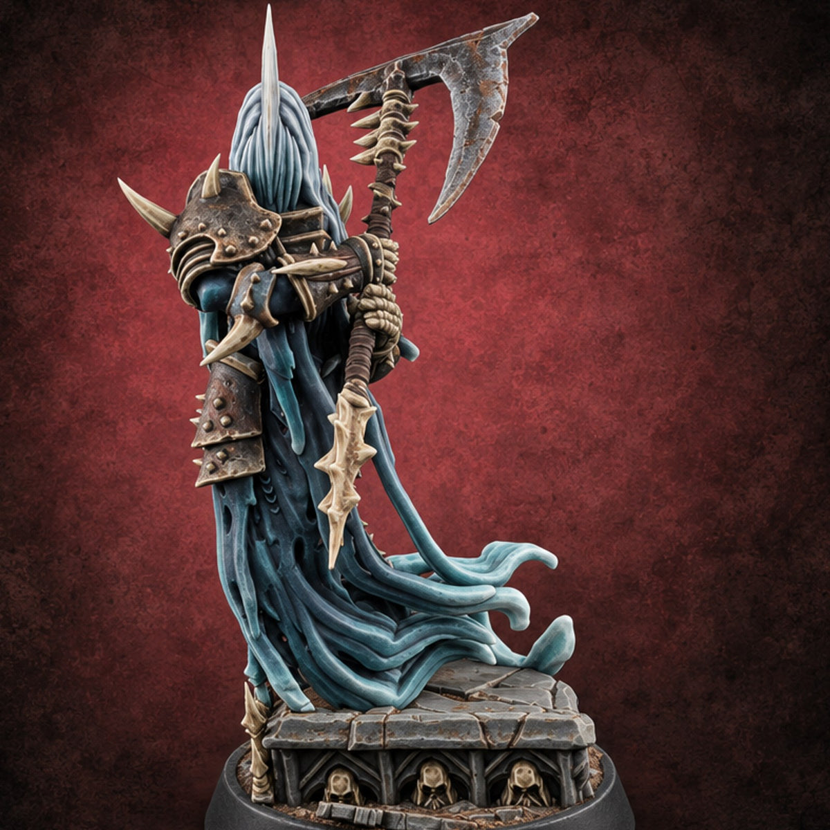 Cold Tresses Wraith Scythe Warrior B — painted concept preview (miniature supplied unpainted)