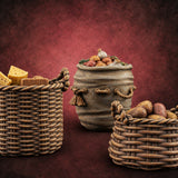 Larder Run, Three Ways Food Basket and Sack Set — painted concept preview (terrain supplied unpainted)