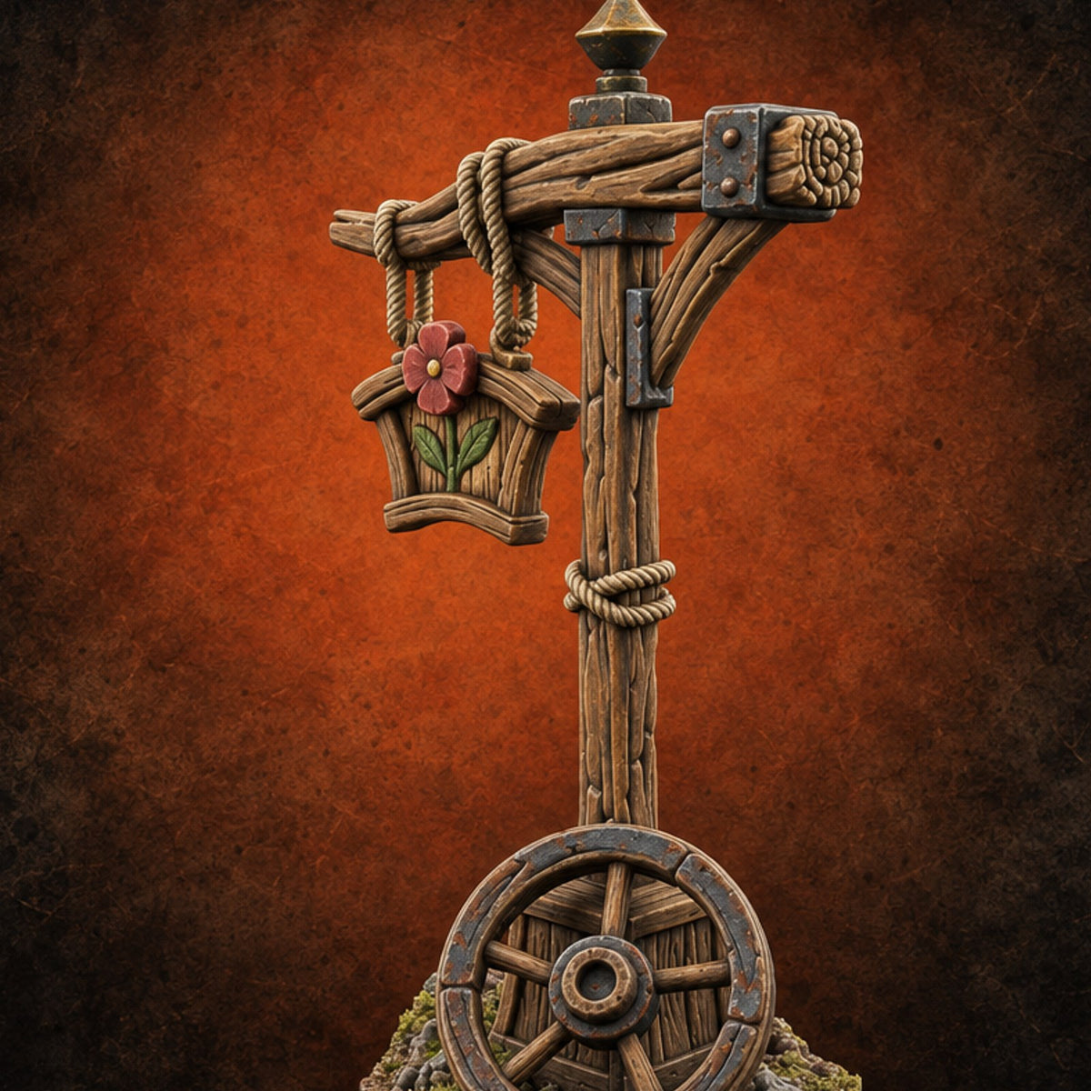 Everything Coming Up Roses Wooden Florist Market Piece E — painted concept preview (terrain supplied unpainted)