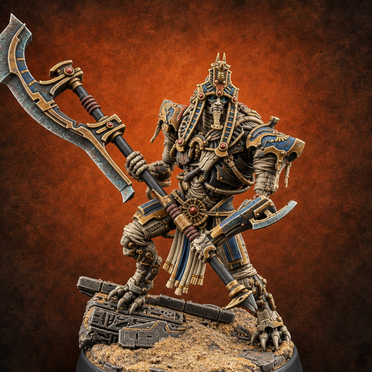 Pharaoh's Honour Guard Reports for Duty Mummy Cybernetic Warrior A — painted concept preview (miniature supplied unpainted)