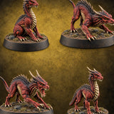 Just Hatched, Already Hunting Dragon Wyrmlings — painted concept preview (miniature supplied unpainted)