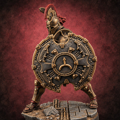 Bronze Wall, Rivet Heavy Human Hoplite Warrior D — painted concept preview (miniature supplied unpainted)
